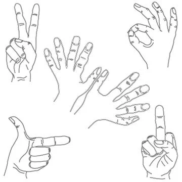 Hand set Stock Illustration