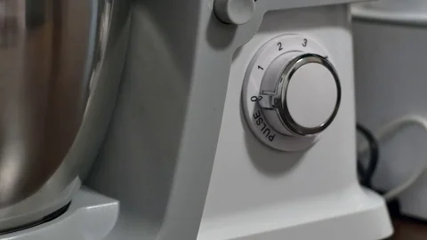 Hand Setting The Speed Of A Mixer On The Programing Button, Detail, Kitchen Video stock 70165515