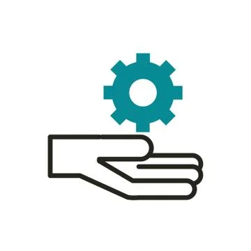 Hand setting web development icon line and fill Stockillustratie