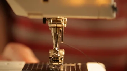 Hand sewing machine close up Stock Footage 91069419