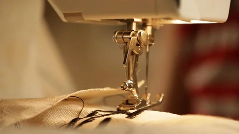 Hand sewing machine close up Stock Footage 91069470