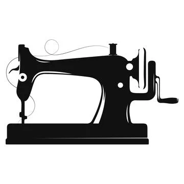 Hand sewing machine design for seamstress Stock Illustration