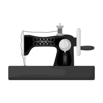 Hand sewing machine. Sewing and equipment single icon in monochrome style vector Stock Illustration