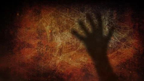Hand Shadow on Grunge Wall Stock Illustration
