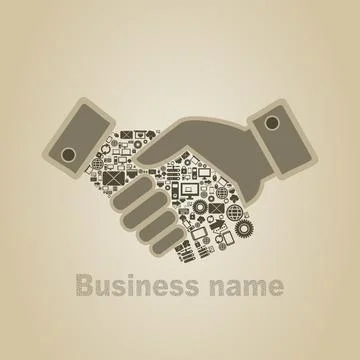 Hand shake the computer Stockillustratie