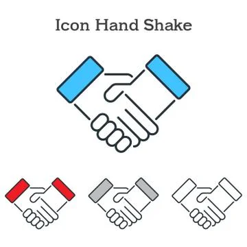 Hand Shake flat icon design for info graphics and businesses Stock Illustration