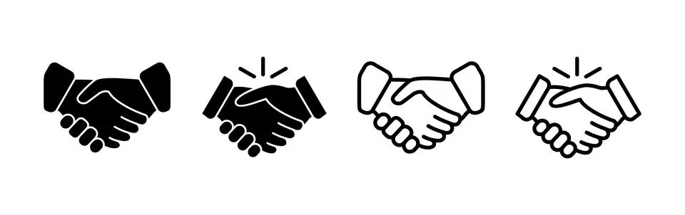 Hand shake icon vector. business handshake. contract agreement. partnership Stock Illustration
