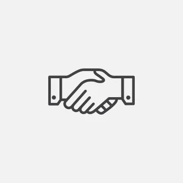 Hand shake linear icon Stock Illustration