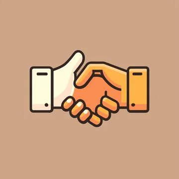 Hand shake logo, handshake icon design template simple flat vector Stock Illustration