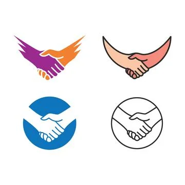 Hand Shake logo 스톡 일러스트