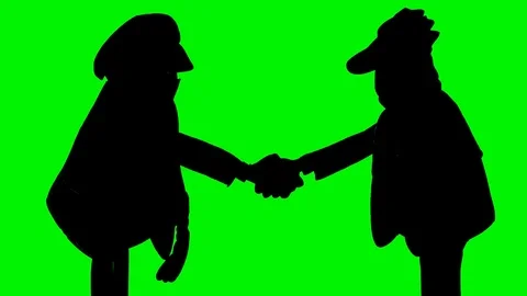 HAND SHAKE, shade of two man handshaking Video stock 71077158