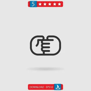 Hand shake vector icon Illustrazione stock