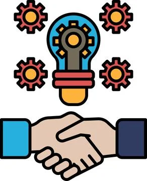 A hand shaking a light bulb with a gear on it Stock Illustration