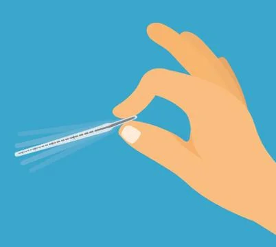 Hand shaking thermometer Stock Illustration