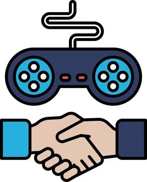 A hand shaking a video game controller Stock Illustration