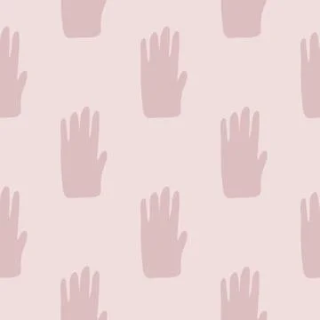 Hand shapes seamless pattern in simple style. Silhouette of a human hand geom イラスト素材