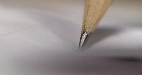 Hand-sharpened pencil draws precise lines on white paper Stock Footage 308454872
