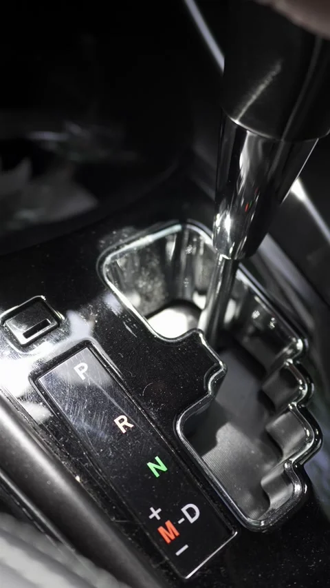 Hand Shifting Automatic Car Gear Selector from Park to Drive Stock Footage 344608320