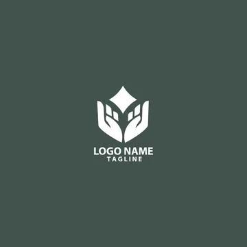 Hand shine logo design vector Stock Illustration