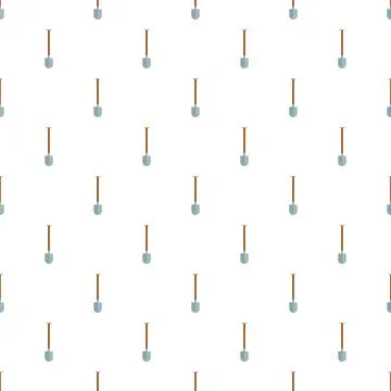 Hand shovel tools creating seamless flat pattern background Stock Illustration