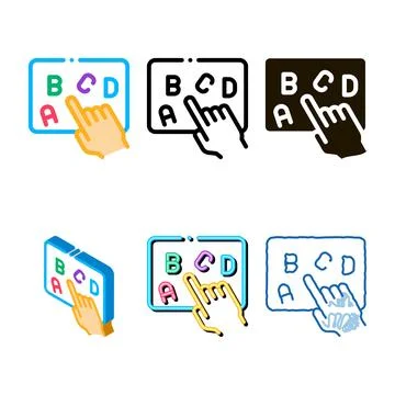 Hand show letter icon vector outline edition Stock Illustration