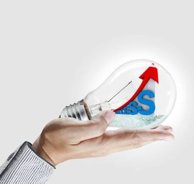 Hand show light bulb and graph イラスト素材