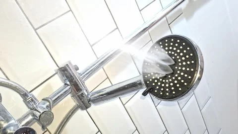 Hand Shower Water Stream Movement Stock Footage 337273309