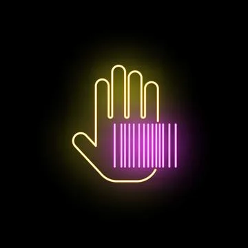 Hand showing barcode for digital identification and security access イラスト素材
