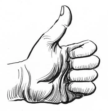 Hand showing big thumb Illustrazione stock