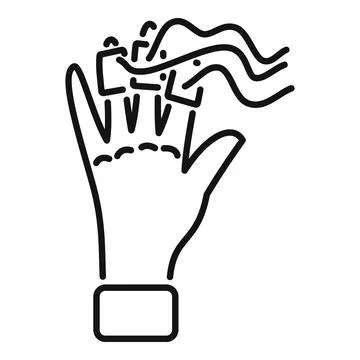 Hand showing bionic sensor waves and data Stock Illustration