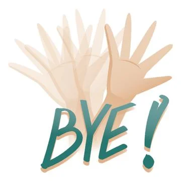 Hand Showing Bye Gesture Stock Illustration