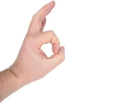 Hand showing everything is OK on white background Stock Photos