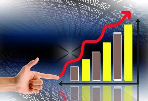 Hand showing graph isolated Stock Illustration