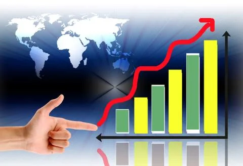 Hand showing graph isolated Stock Photos