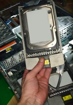 Hand showing hard disk Foto stock
