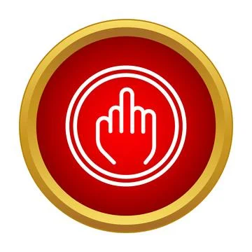 Hand showing middle finger gesture symbol icon Stock Illustration