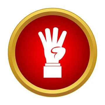 Hand showing number four gesture icon design Stock Illustration