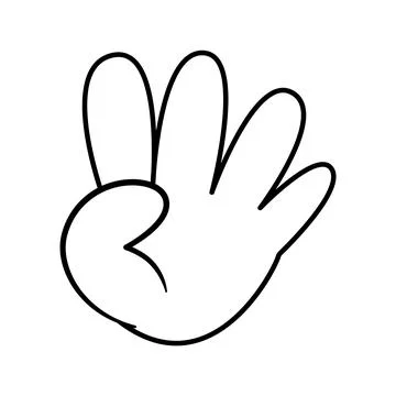 Hand Showing the Number Four Vector Illustration Stock Illustration