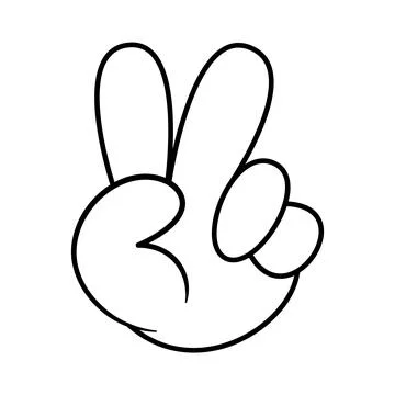 Hand Showing the Number Two Vector Illustration Stock Illustration