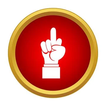 Hand showing offensive gesture in red circle 스톡 일러스트