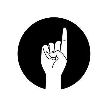 Hand showing one count black glyph icon. Pointing hand. Make the index finger Stock Illustration