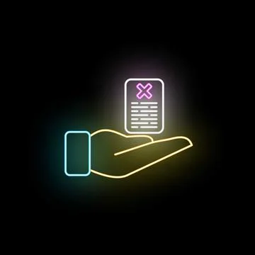 Hand showing rejected document with cross mark concept Stock Illustration