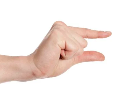 Hand showing small size Stock Photos