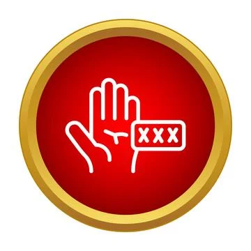 Hand showing stop gesture blocking adult content Stock Illustration