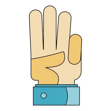 Hand showing three fingers gesture counting number Stock Illustration