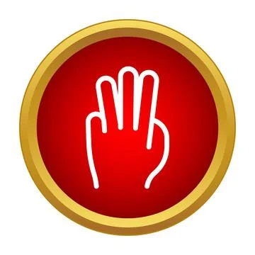 Hand showing three fingers touch gesture icon Illustrazione stock