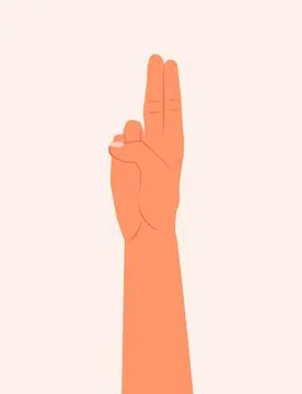 Hand showing two fingers vector illustration. Shows number two or victory sign Stock Illustration