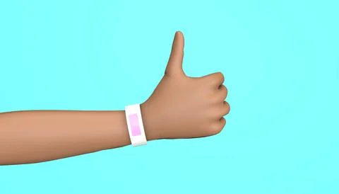 A hand shows class, like. 3D render, hand gesture. Stock Illustration