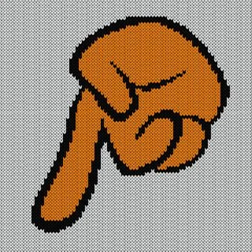 Hand shows finger down Stock Illustration