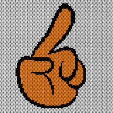 Hand shows finger up Stock Illustration
